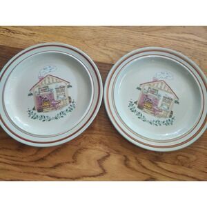 Century Stoneware Country Cottage Bread Plates Set of 2 Hearth‎ Home Blueberries